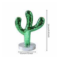 Disco Ball Sparkling Mirrored Statue Creative Design Reflective Plant Sculpture for Christmas, Desktop, Balcony