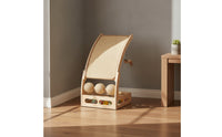 Cat Scratching Board with Rollers Curved Cat Scratcher with Play Spheres Stable Pet Activity Center for Small Apartments