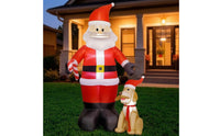 Inflatable Santa Kris with Dog Tall Santa Kris Inflatable with Dog Festive Lawn Decoration Whimsical for Garden