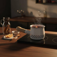 500 Ml Mini Pot Easy to Pour Enamel Saucepan Fast Heating for Breakfast, Baking