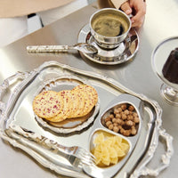 Motta Silver Stainless Steel Oval and Rectangular Tray