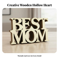 10 Pieces Parent Appreciation Day Hanging Decoration Rustic Design Father's Day Wooden Gift Tag Easy to Paint Cut Wooden Plaque for Mom, Dad