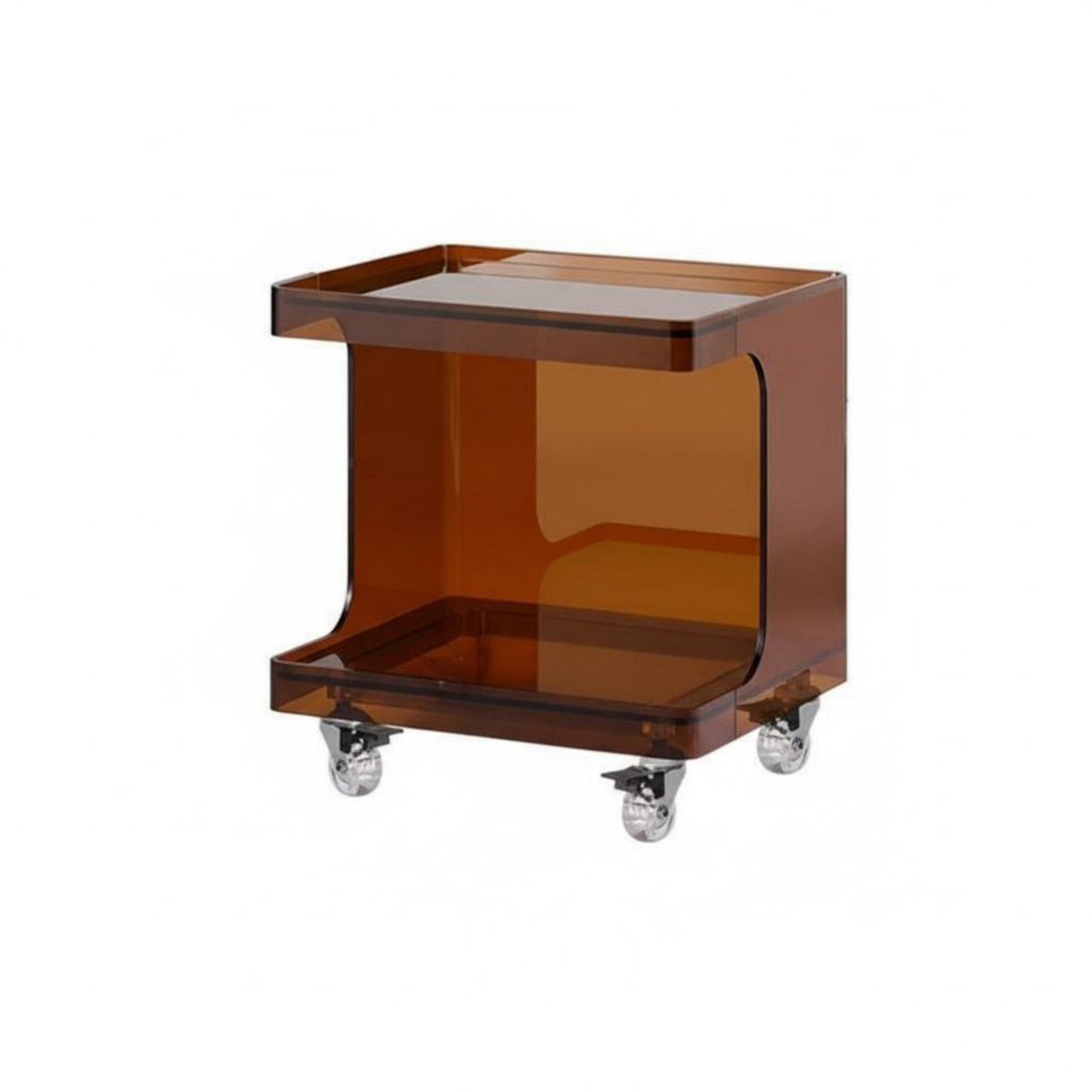 2-Tier Rolling Cart With casters dual-level Utility Trolley Mobile Design