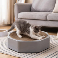 Octagonal Cat Scratcher, Interactive Plastic Cat Toy, Cat Scratcher for Large Cats, Replaceable Corrugated Cardboard