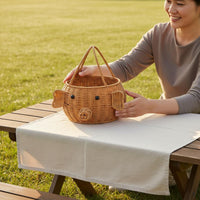 Imitation rattan Pig Basket with Handle Pig Basket Decorative