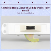 Sliding Door Lock, Aluminum Alloy Hook Lock, kid protection Protection, Easy Installation for Sliding Doors and Glass Panels
