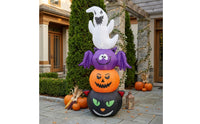 Illuminated Stacked Inflatable Character Lighted Inflatable with LED Lights Tall Decoration Outdoor for Yard, Lawn, Porch