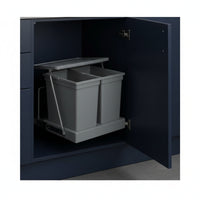 Space-Saving Pull-out Trash Bin Concealed Cabinet Trash Bin with Double Buckets Concealed Double Garbage Can Two-Bucket for Homeowners