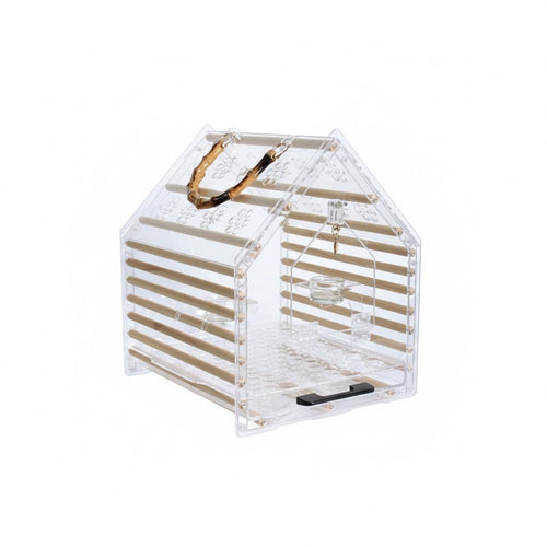 Bird Travel Enclosure Wood Slats Pet Gear Front Entry