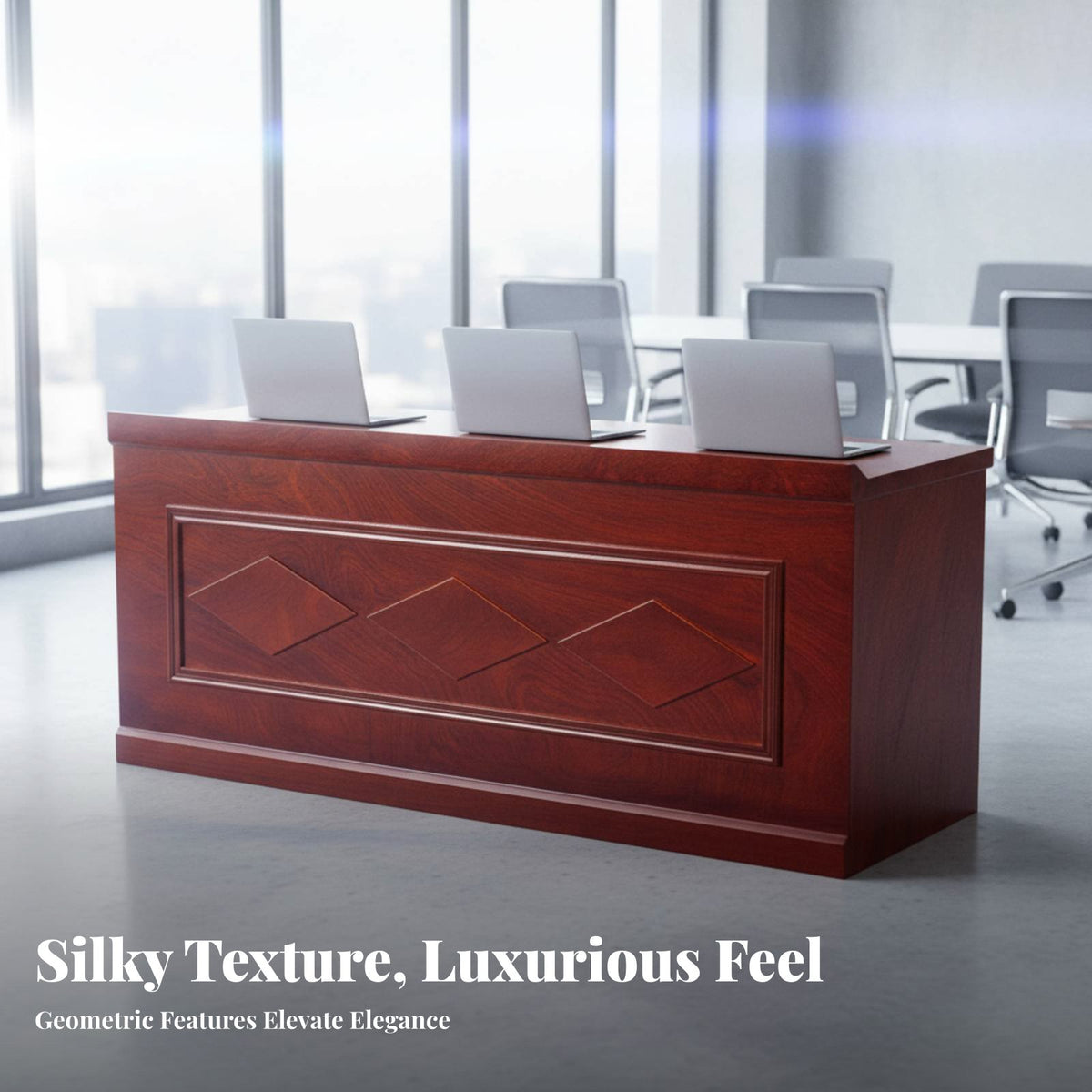 Minimalist Design Long Rectangular Boardroom Table Modern design Rectangular Boardroom Table Spacious surface Meeting Desk Large Seating Capacity for senior managements, Business Professionals, work groups, Conference Room, Training Center