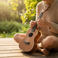 23 Inch Ukulele Bound Edges Beginner Ukulele Compact Size Plucked Instrument for Beginners, Kids