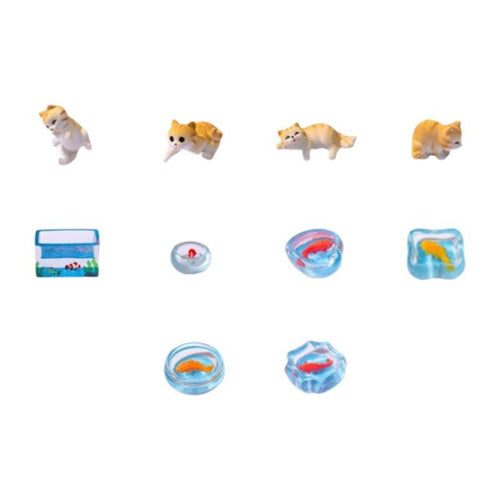 Resin mini cat figurines for fish bowl or desktop decoration
