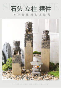 Faux Stone Pillar Garden Ornament