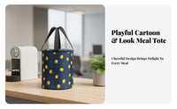 Thermal Insulation Cylindrical Bento Pouch Thickened Material Insulated Bento Pouch Large Capacity meal carrier Portable Handle for Office Workers, Commuters, Students, Workplace, School, excursion, outdoor dining