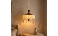 Ice-Drop Hanging Lamp Walnut Brown Indoor Lighting Textured