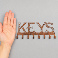 Modern Brass Key Holder, Wall Mounted Metal Key Hanger with Multi-Hooks, Hollow Carved Iron Key Hook for Front Door, 3-5kg Capacity