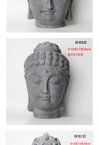 中式庭院大型佛首摆件园艺花卉民宿造景佛头装饰摆设景观造景佛陀