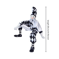 Dangling Leg Clown Doll Poseable Limbs Collectible Harlequin Figurine