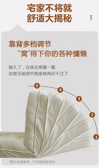 人类狗窝可躺可睡卧室折叠沙发床阳台单人榻榻米休闲躺椅懒人沙发 加长加厚新款（展开185CM*95CM）亲肤羊羔绒-少女粉【赠送靠背+坐垫】
