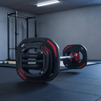 Barbell and Plates Straight Design Barbell Set Large Center Opening Weight Bar