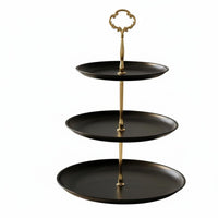 Elegant Design Multi-Level Fruit Platter Easy to Assemble Tiered Serving Platter Tool-without Tools Assembly 3-Tier Serving Stand Sturdy for Parties, Events, Weddings