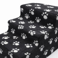 Pet Small Dogs, Dog Steps with Washable Cover, Dog Ramp Gentle Slope, Pet Stairs #variant:Black with White Paw Prints
