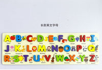 Wooden Alphabet Puzzle Board with Knobs for Kids Early Learning Montessori Toy