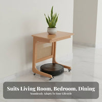C-Shaped Rolling Table Robot Vacuum Garage Couch-Side Stand Space-Saving