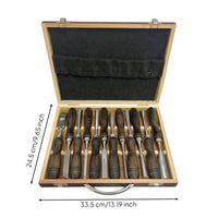 12 Pieces Carving Chisels Foam Inserts Wood Shaping Set Ergonomic Grip