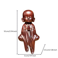 Meditating Monk Figurine Dark Brown Table Decoration Tabletop Size
