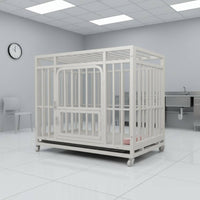 Metal Dog Crate Raised Base Portable Dog Crate Slatted Pet Floor Enclosure