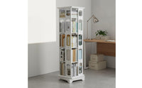360 Degree Revolving Bookcase Solid Wood Floor Standing Book Rack Space Saving