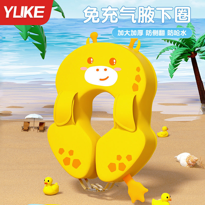 Inflatable Baby Swim Ring with Underarm Support, Cartoon Design, Eco-Friendly PVC