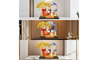 Fortunes Cat Statue with Gold Frame Gilded Prosperity Cat Ornament Cute Sculpture for Business Owners, Front Desk, Office