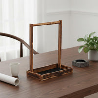 Calligraphy Brush Stand Wooden Frame Brush Hanger Stand Sturdy Hook for Artists