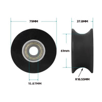 Elliptical Roller Wheel Flanged Elliptical Wheel Replacement Pulley Recessed Smooth for Gym Owners