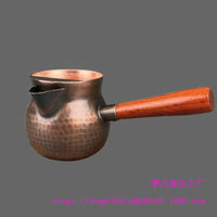 Handmade Solid Copper Tea Pitcher with Long Handle