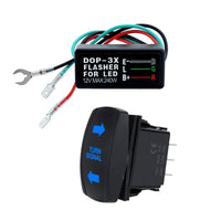 DOP-3X Motorcycle LED Turn Signal Controller with Rocker Switch for Vehicles