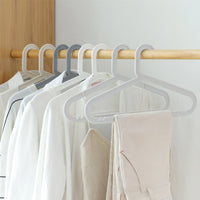 5 Pieces Hanger with Notches Compact Plastic Hanger Plastic Clothes Hangers Lightweight Sturdy for Closet, Wardrobe