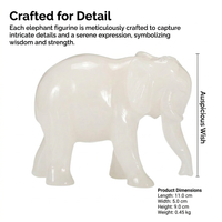 Jade Stone Elephant Ornament, Elephant Statue Jade Stone, Chinese Elephant Figur #variant:Chinese, Suction Trunk Elephant