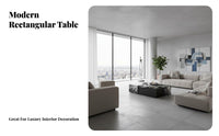 Sculptural Base Rectangular Table Luxury Design Aesthetic Living Room Furniture Elegant Design Sturdy and Stable