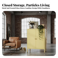Multi-Functional factory-inspired Buffet Cabinet Large Capacity Sideboard Sturdy Frame Kitchen Cupboard Open Display Shelf for Homeowners, Apartment Dwellers, Design aficionados, Dining Room, Home Bar, Entryway