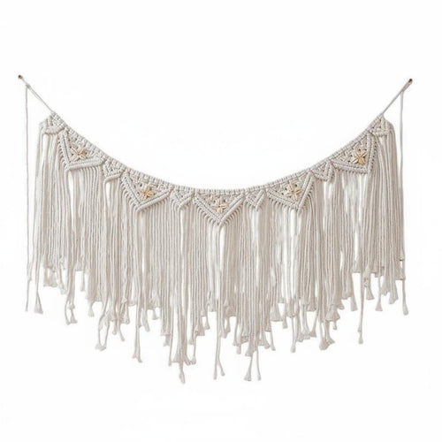 Shell Wall Decor Handmade Woven Tassel Bohemian Design for Photo Prop