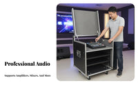 Wheeled Rackmount Transport Case Top-Loading Entry Wheeled Vibration-Damplifierening Mount Rack RobustDuty Secure Latches