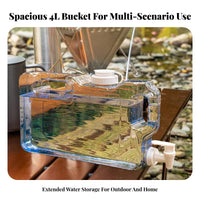 4 L 4L Water Storage Jug Large Capacity Water Jug with Spigot Built-in Handle for Journeyers, Road Trips