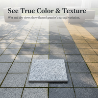 Natural Granite Sesame White Grey Black Marble Paving Stone Flamed Outdoor Tile