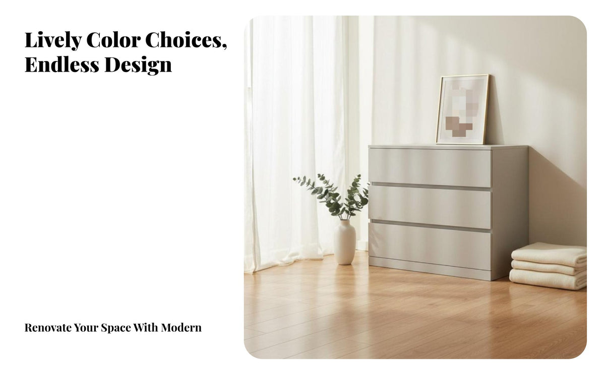 Minimalist aesthetic 5-Drawer Chest Modern Design Storage Furniture sturdy Wood Legs chest of drawers Rounded Corners for Homeowners, Families, Students, Bedroom, Study Room, Office, Hallway