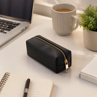 Synthetic Leather Pencil Case for Australian Students, Zipper Pencilcase, Faux Leather Pen Case, University Stationery Storage Bag