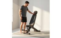 Foldable Weight Bench Compact Bench with Leg Rollers Full Body Exercise Equipment for Home Athletes
