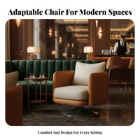 Round Rotating Armchair Modern Design Rotating Barrel Chair Curved Backrest Oversized for Business Owners, Readers, Showroom